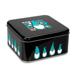 Caja de lata negra elfos de Navidad 16,5 x 16,5 x 8 cm - Städter