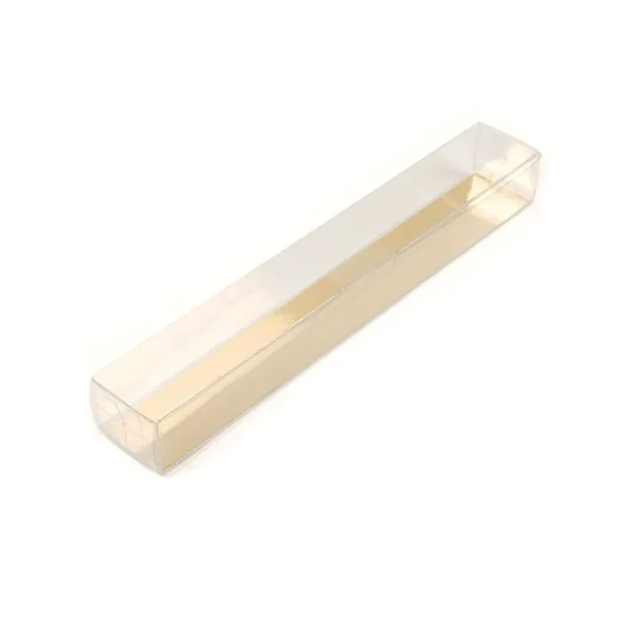 Caja de plástico transparente para turrón 25,5 x 3,6 cm