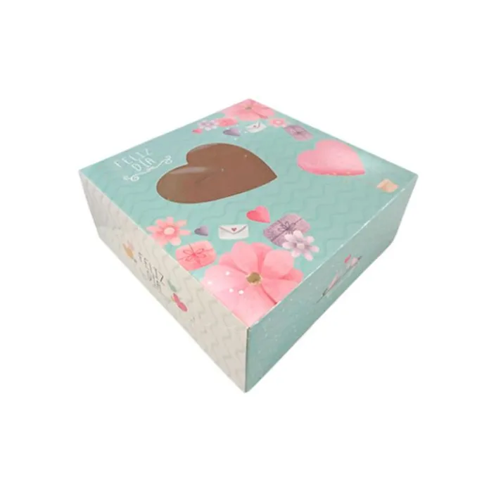 Caja Feliz día San Valentín o Día de la Madre 20 x 20 x 8 cm