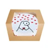 Caja kraft con ventana para mini tarta bento cake 12,5 x 10 cm - Pastkolor