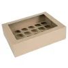 Caja 24 mini cupcakes kraft con ventana ECO-LINE 34 x 25 x 9 cm - House of Marie
