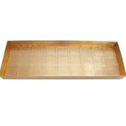 Caja para 27 bombones dorada con tapa y alveolos 36,5 cm