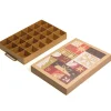 Caja para calendario de adviento Kraft y roja Números Navidad