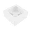 Caja para 4 cupcakes blanca con ventana 17,5 x 17,5 x 7,5 cm
