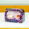 Caja para 2 cupcakes con ventana arañas Halloween 18,5 x 9 x 13 cm