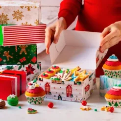 Caja para dulces o galletas Renos 23,5 x 16 x 5 - Decora