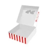 Caja para galletas rayas rojas corazones San Valentín 14 cm - Pastkolor