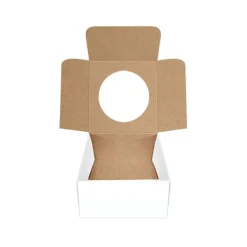 Caja para galletas reversible kraft-blanca 7,5 x 7,5 x 4 cm - Pastkolor