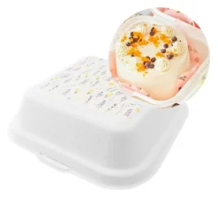 Caja para mini tarta flores lavanda 10 x 8 cm - Bento cake