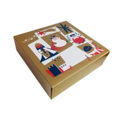 Caja para roscón de Reyes con frontal abatible 25 x 25 x 10 cm