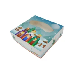 Caja para roscón de Reyes paisaje nevado 23 x 23 x 8 cm