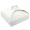 Caja para tarta blanca con asa 33 x 33 x 7 cm