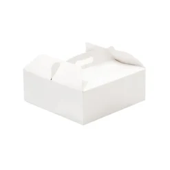 Caja para tarta blanca con asa 23 x 23 x 10 cm - Decora