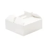 Caja para tarta blanca con asa 26 x 26 x 10 cm - Decora