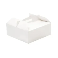 Caja para tarta blanca con asa 26 x 26 x 10 cm - Decora