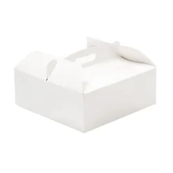 Caja para tarta blanca con asa 28,5 x 28,5 x 10 cm - Decora