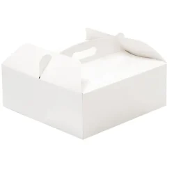 Caja para tarta blanca con asa 36 x 36 x 12 cm - Decora