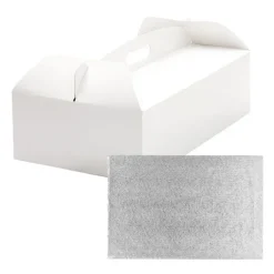 Caja para tarta blanca con asa y cake drum 31 x 16 x 12 cm - Decora