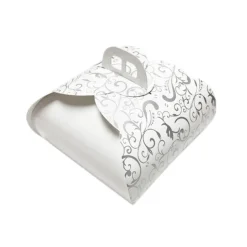 Caja para tarta blanca con asa Francel 26 x 26 x 13 cm