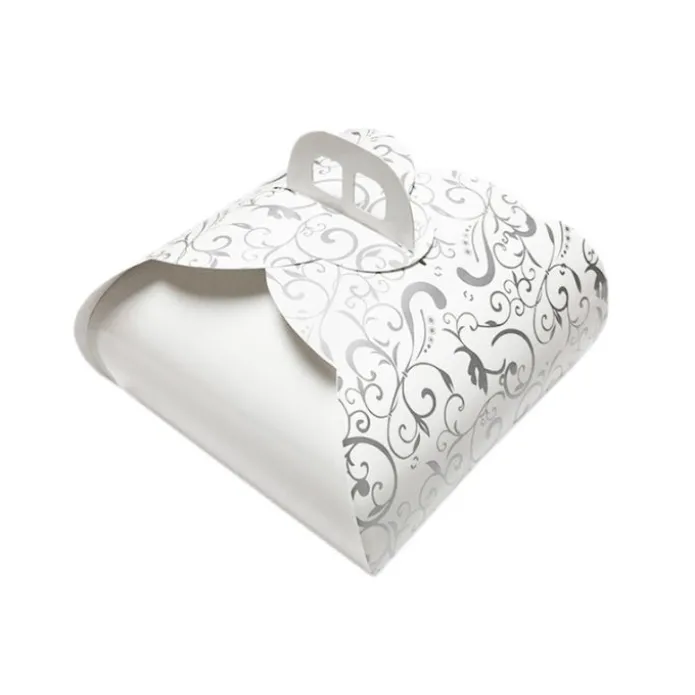 Caja para tarta blanca con asa Francel 26 x 26 x 13 cm