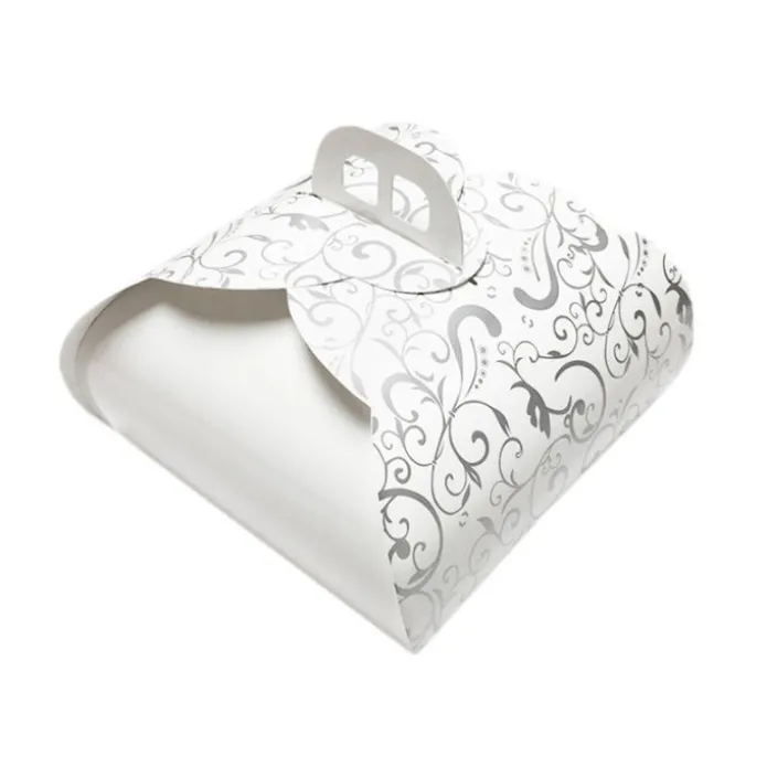 Caja para tarta blanca con asa Francel 28 x 28 x 13 cm