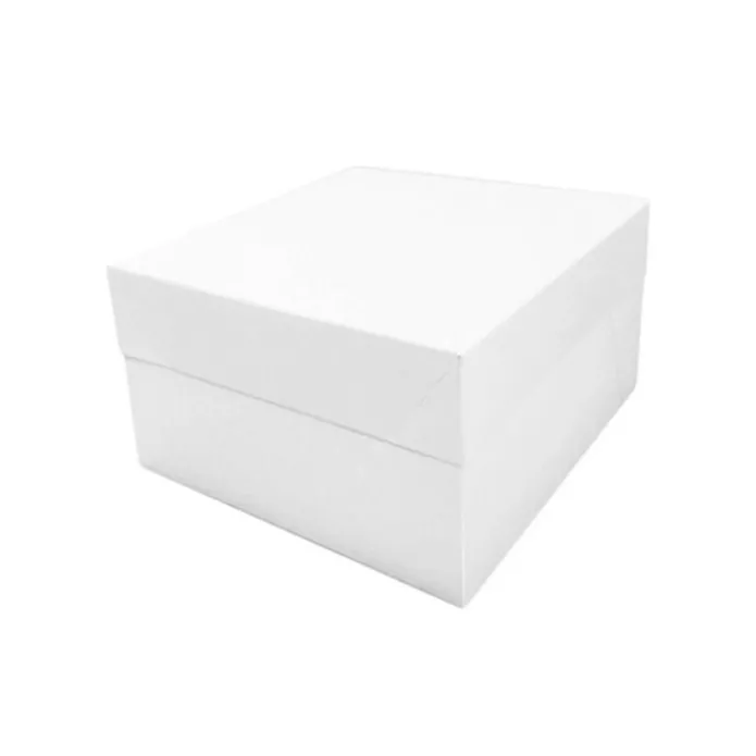 Caja para tarta blanca con tapa 20,5 x 20,5 x 15 cm - Funcakes
