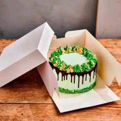 Caja para tarta blanca con tapa 25,3 x 25,3 x 15,2 cm - Funcakes