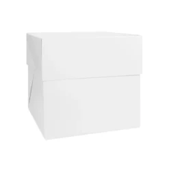 Caja para tarta blanca con tapa 26,5 x 26,5 x 25 cm