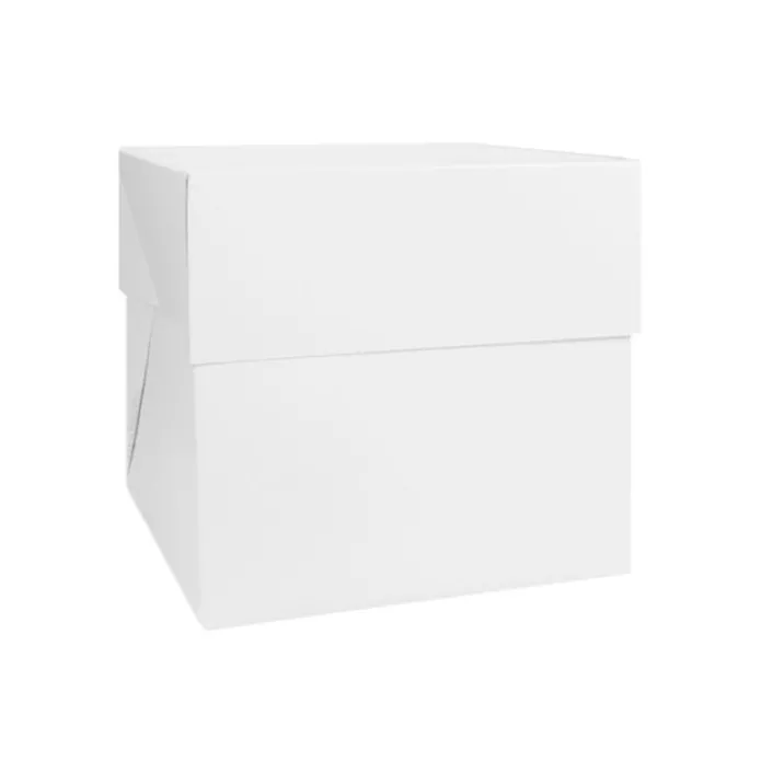 Caja para tarta blanca con tapa 26,5 x 26,5 x 25 cm