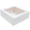 Caja para tarta blanca con ventana 35 x 35 x 9,5 cm