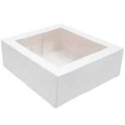 Caja para tarta blanca con ventana 35 x 35 x 9,5 cm