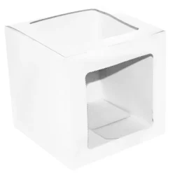 Caja para tarta blanca con 2 ventanas 30 x 30 x 30 cm - Azucren