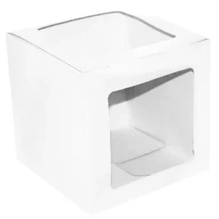 Caja para tarta blanca con 2 ventanas 30,5 x 30,5 x 30,5 cm