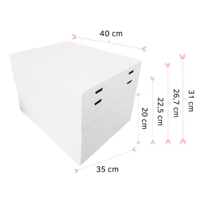 Caja para tarta con 4 alturas ajustables 40,5 x 35,5 cm - Pastkolor