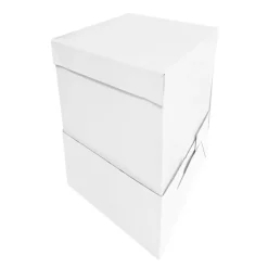 Caja para tarta con elevador blanca 20,5 x 20,5 cm