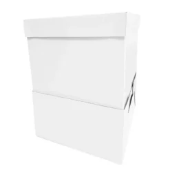 Caja para tarta con elevador blanca 25,5 x 25,5 cm