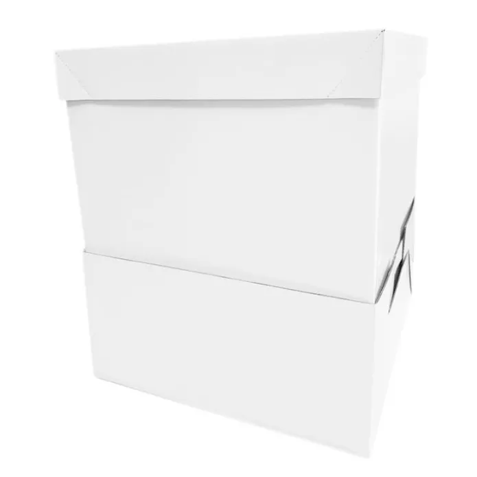 Caja para tarta con elevador blanca 30,5 x 30,5 cm