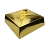 Caja para tarta dorada metalizada con asa 24 x 24 x 10 cm