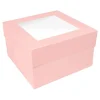 Caja para tarta rosa bebé con ventana 35,5 x 35,5 x 15,2 cm
