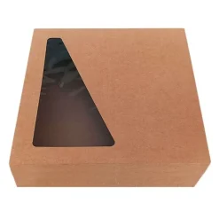 Caja para tartas o roscón de reyes kraft con ventana 32 cm