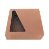 Caja para tartas o roscón de reyes kraft con ventana 26 cm