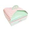 Caja para tarta verde y rosa con asa 28 x 28 x 10 cm