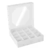 Cajas para 16 bombones o pasteles con ventana estrellas Navidad 15 x 15 x 3,5 cm (5)