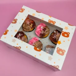Cajas para 6 cupcakes con ventana ositos 23 x 17 x 10 cm (2)