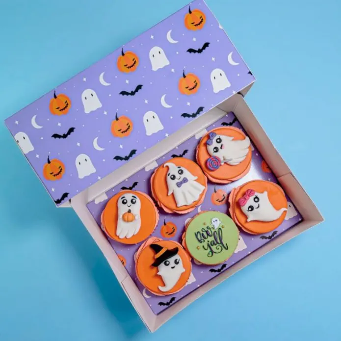 Cajas para 6 cupcakes con ventana calabazas fantasmas Halloween 23 x 17 x 10 cm (2)