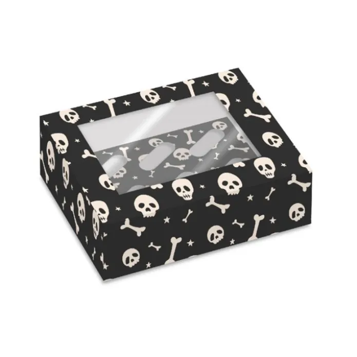 Cajas para 6 cupcakes con ventana calaveras Halloween 23 x 17 x 10 cm (2)