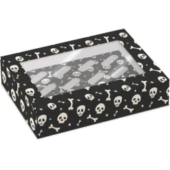 Cajas para 12 cupcakes con ventana calaveras Halloween 33 x 23 x 10 cm (2)