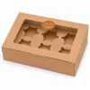 Cajas para 6 cupcakes kraft con ventana 23,5 x 15,7 x 7,5 cm (20)