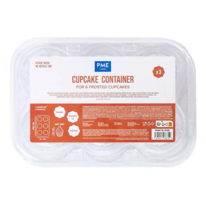 Cajas para 6 cupcakes 25 x 17 x 9 (3) cm- PME