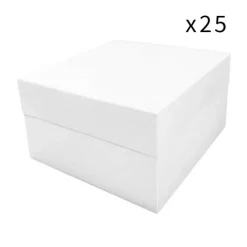 Cajas para tarta blancas con tapa 28,2 x 28,2 x 15,2 cm (25) - Funcakes